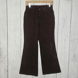 VTG 60s Levi's for Gals 542 Big E Velvety Brown Bell Bottoms, 26x27
